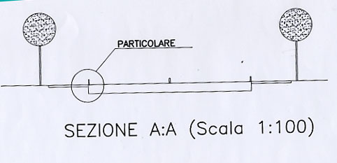 Vista in sezione campo da bocce